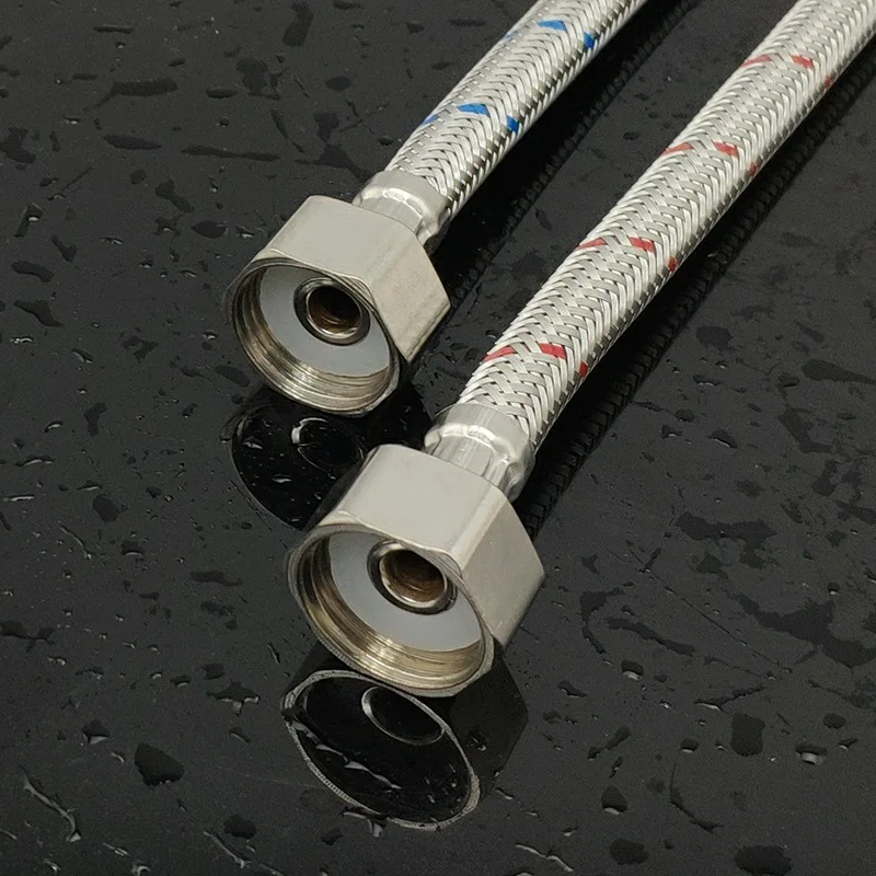 1Pair G3/8 60cm Stainless Steel Flexible Plumbing Pipe Cold Hot Mixer Faucet  Water Supply Hoses Facuet Hose Bathroom Accessories - AliExpress