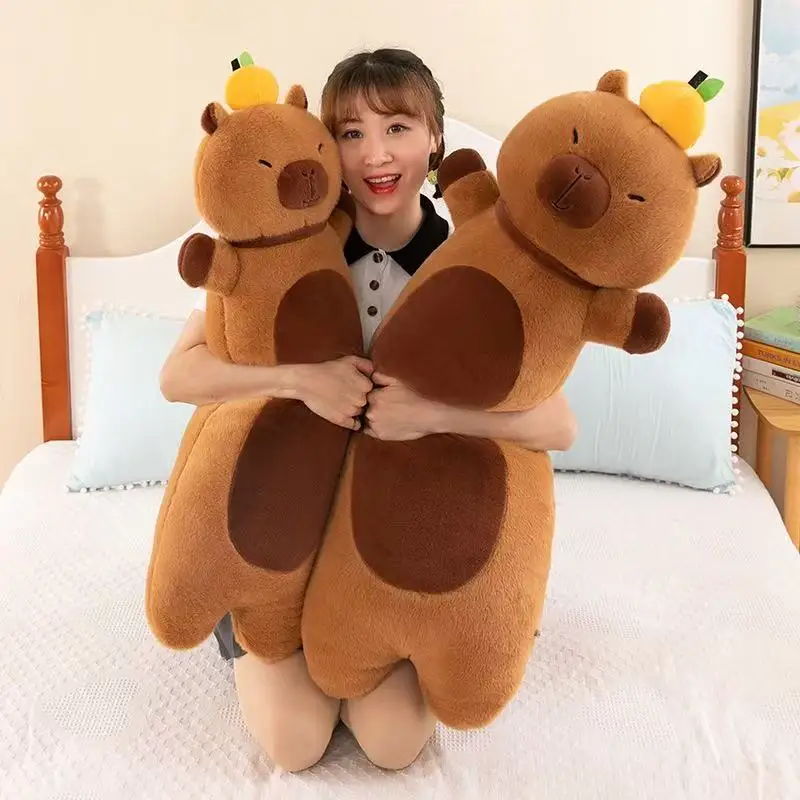 Kawaii Capybara Animal Plush Toys Fluffty Simulation Soft Internet Celebrity Cute Doll Plushie Pillow Stuffed Gift Kid Christmas