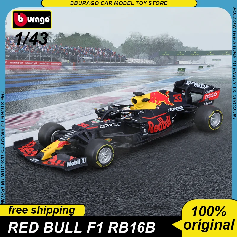 

Bburago 2021 1:43 Red Bull F1 Racing Rb16b Car #11 #33 Diecast Model Formula Racing Hardbound Edition Alloy Luxury Vehicle Toys