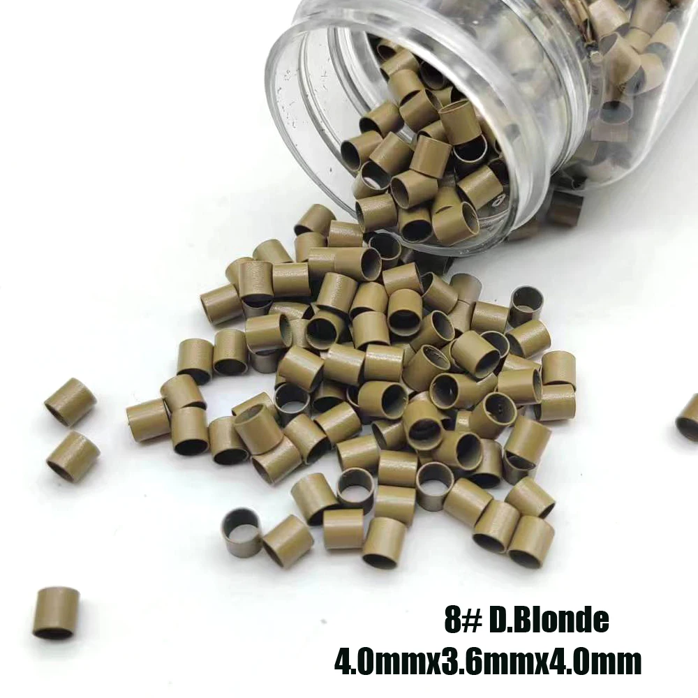 Micro Ring Links 1000Pcs Copper Micro Tubes Rings 4.0x3.6x4.0mm Links for Hair Extensions Straight Copper Micro Beads 6