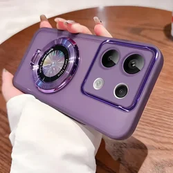 MagSafe Magnetic Silicone Stand Holder Clear Case Cover for Soft silicone (Purple)