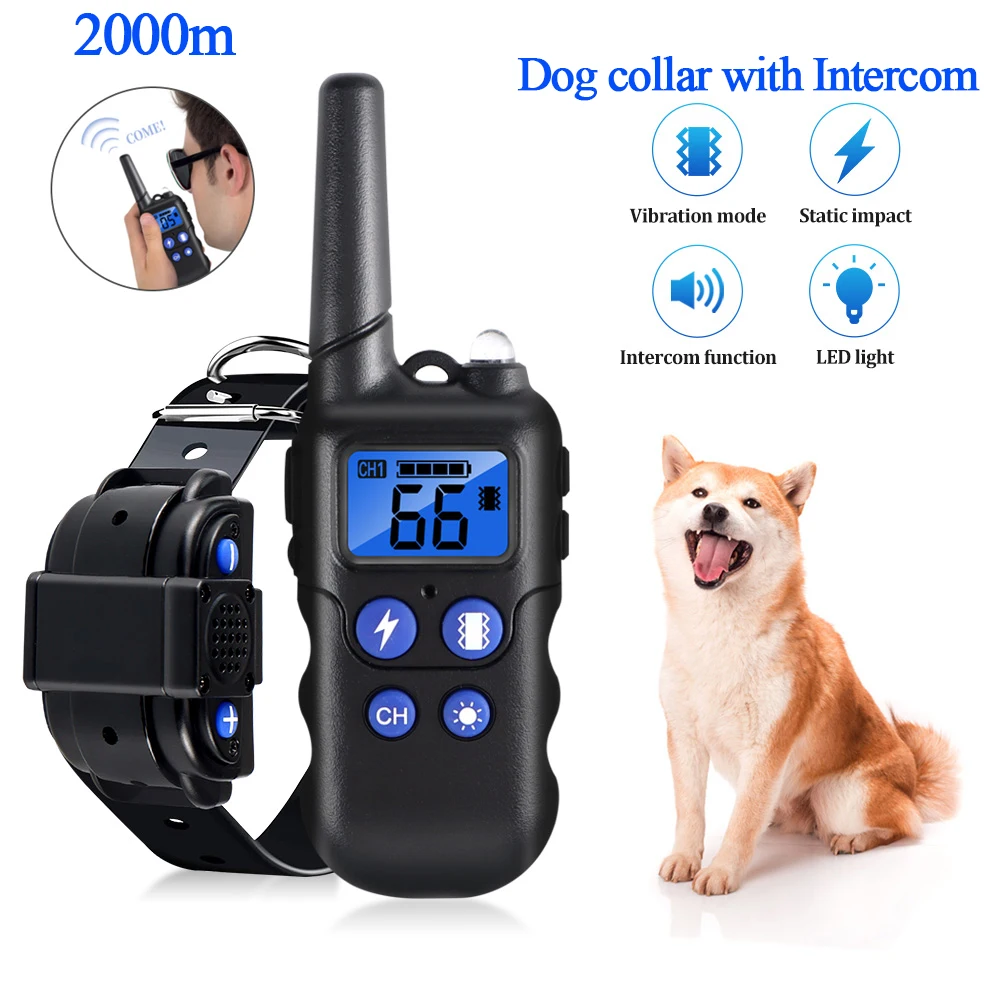 2022 New 2000m Remote Dog Training Collar With Walkietalkie