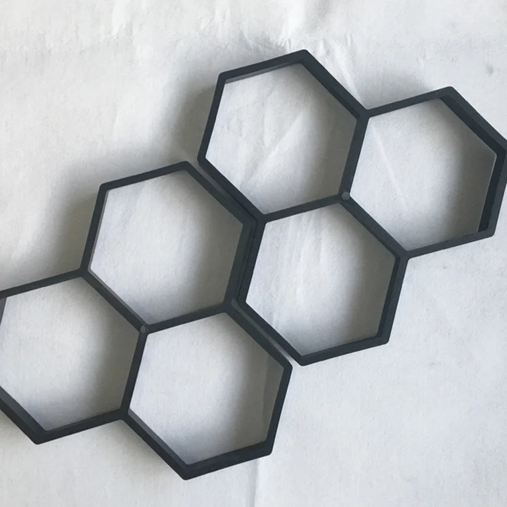 2pcs Hexagon Cement Paving Mould DIY Plastic Floor Mould Garden Floor Path Tile Brick Mold Mold Supplies for Road Garden