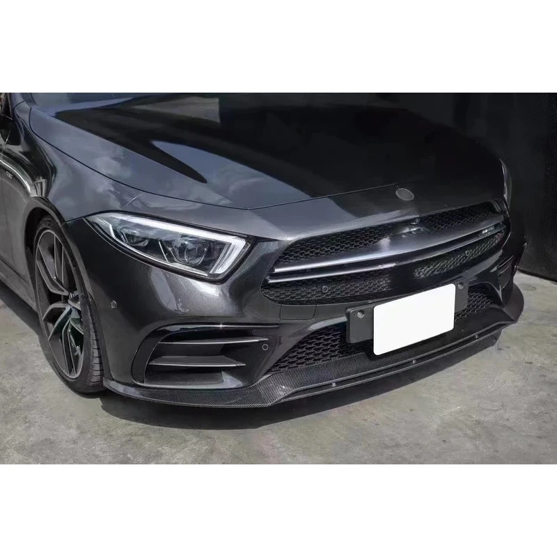 공장 직판 카본 파이버 B 스타일 프론트 범퍼 립 CLS W257 2018-2019 바디킷 스포일러