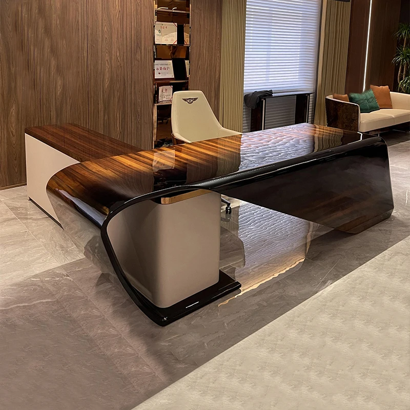 

Designer furniture Italian light luxury solid wood Bentley desk high-end boss desk desk large class table