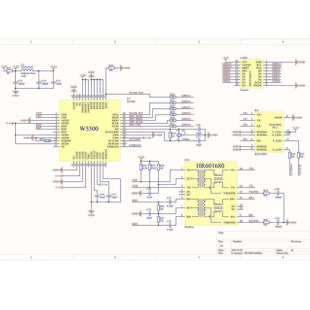 ESP32-S3 Entwicklungsboard mit POE-Stromversorgung 3DBI BT WiFi-Modul AI Internet of Things W5500 ETH ESP32-S3 N16R8 TF USB-4G Typ-C – Detail 3