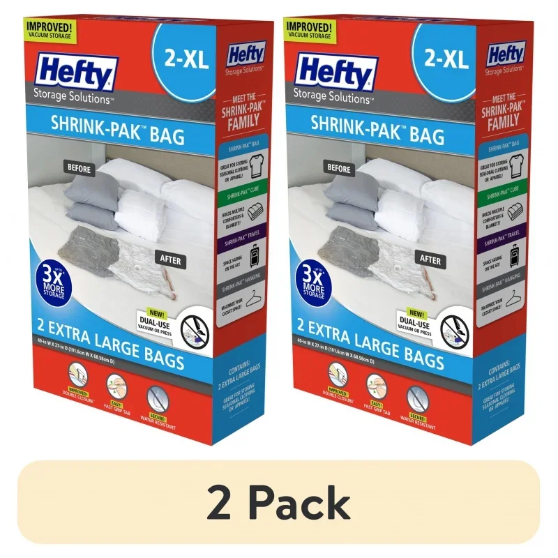 

(2 упаковки) пакеты для вакуумного хранения Hefty shrpak 2 XL