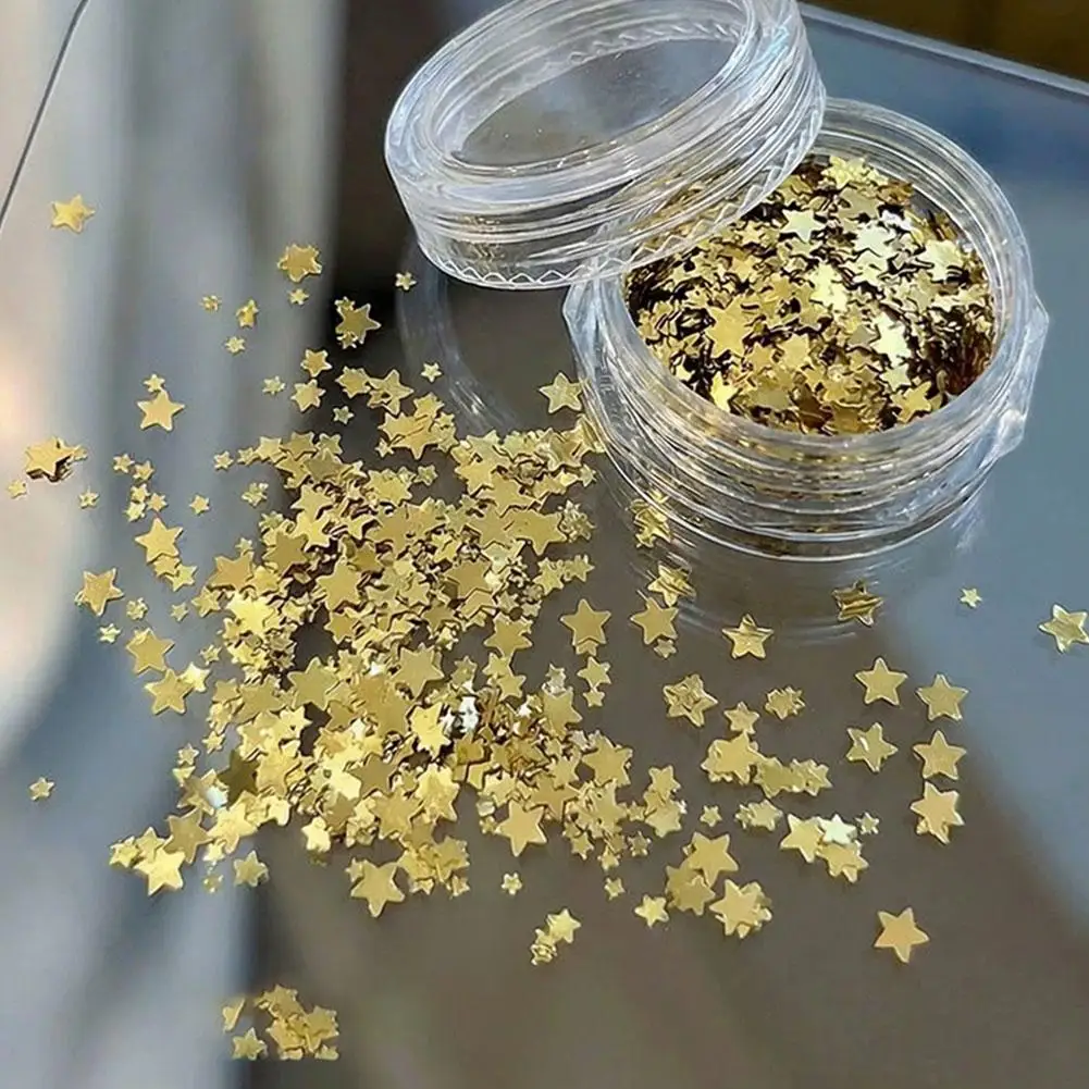 Silver Glitter for Nails Design Shiny Nail Glitter Flakes Sparkling Silver Nail Sequins Starlight Sequins Glitters Nails Charms - 5