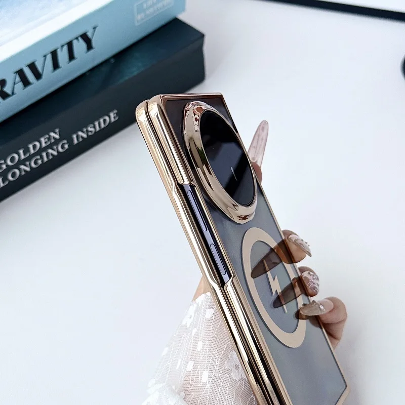 Sleek Magnetic Plating Clear Shockproof Fashion Case