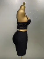 2025 New Arrival High Quality Women Sexy Bandage Tops Fashion Pencil Skirts Set Nightclub Party Celebrate Women's Set - Image 5