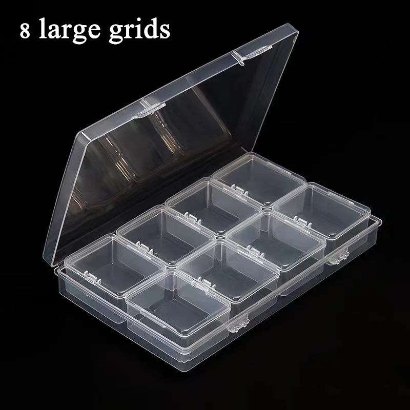 8/16 Grid Large Capacity Diamond Painting Storage Box DIY Bead Jewelry Box Nail Tool Accessories Earring Necklace Box