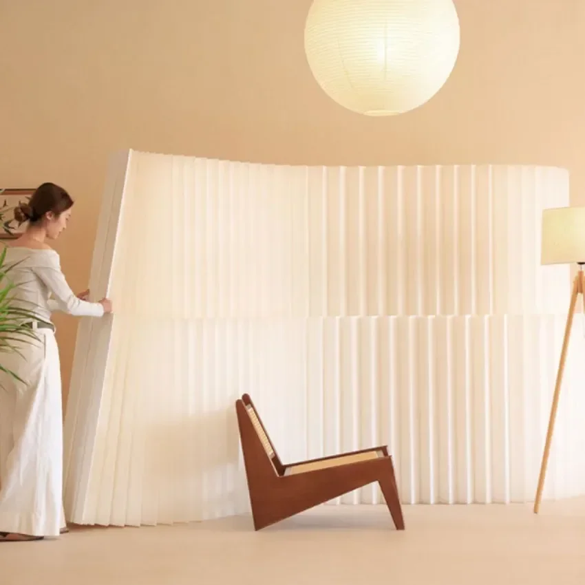 2M Customizable Home Decor White Folding Organ Paper Wall Removable Screens & Room Dividers For Office Porch Partition