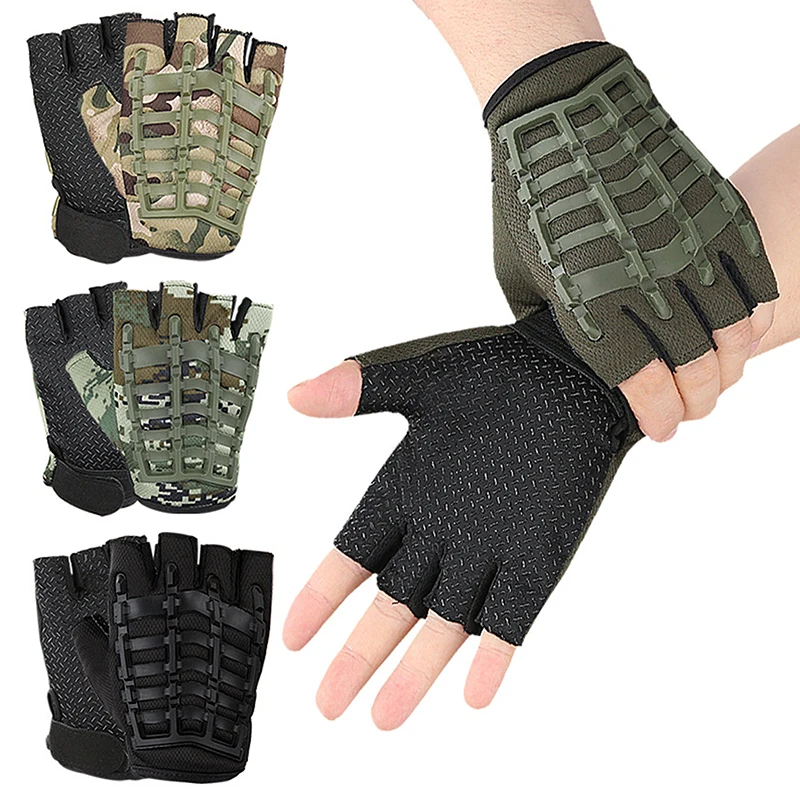 

1Pair Tactical Fingerless Gloves Old Military Armed Combat Anti-Skid Sports Outdoor Half Finger Men Women Gloves