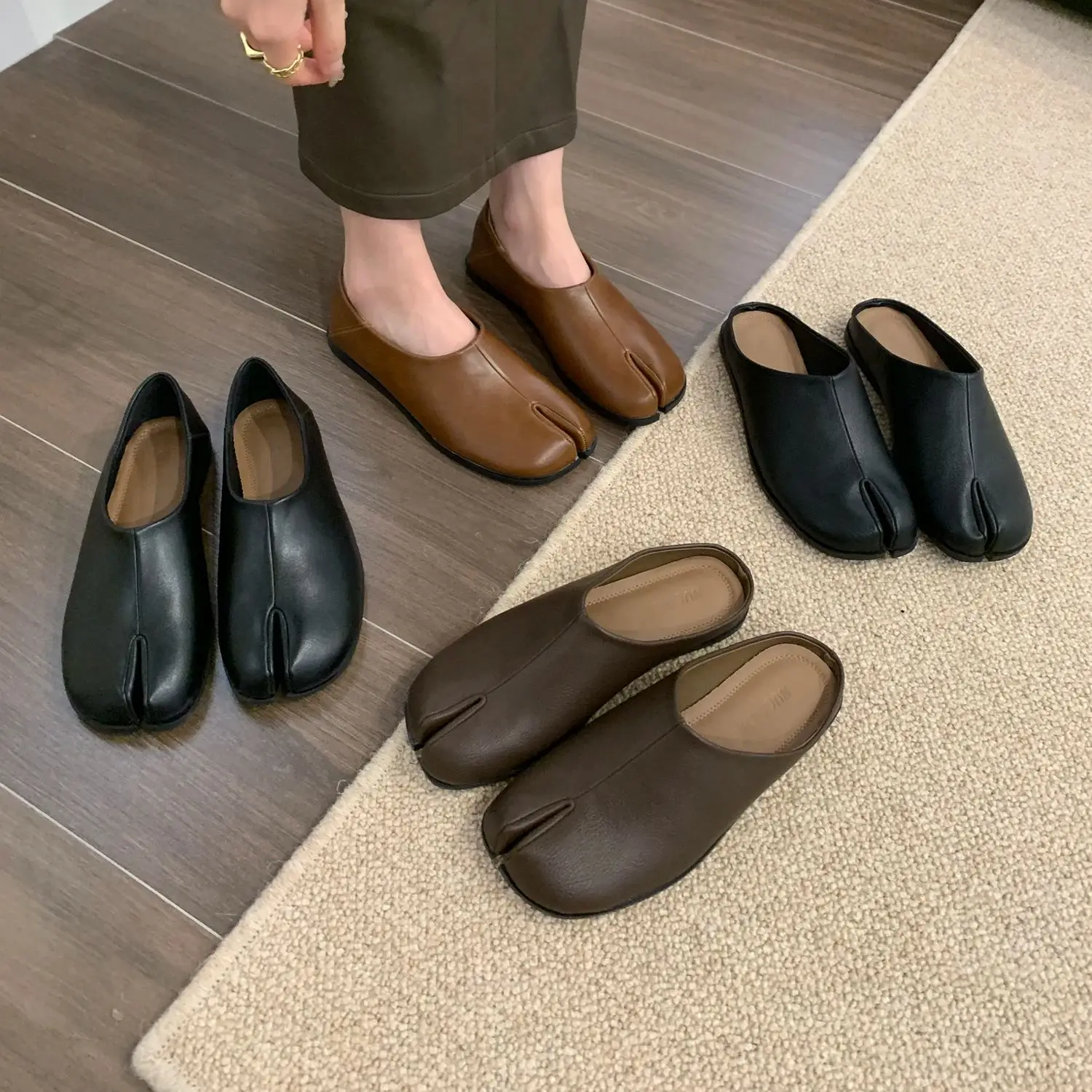 Chic Split-Toe Slip-Ons: Elevate Your Essence
