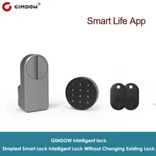 

GIMDOW Smart Door Electric Bolt Password Unlock Fingerprint Bluetooth 2 Way Open Phone Control