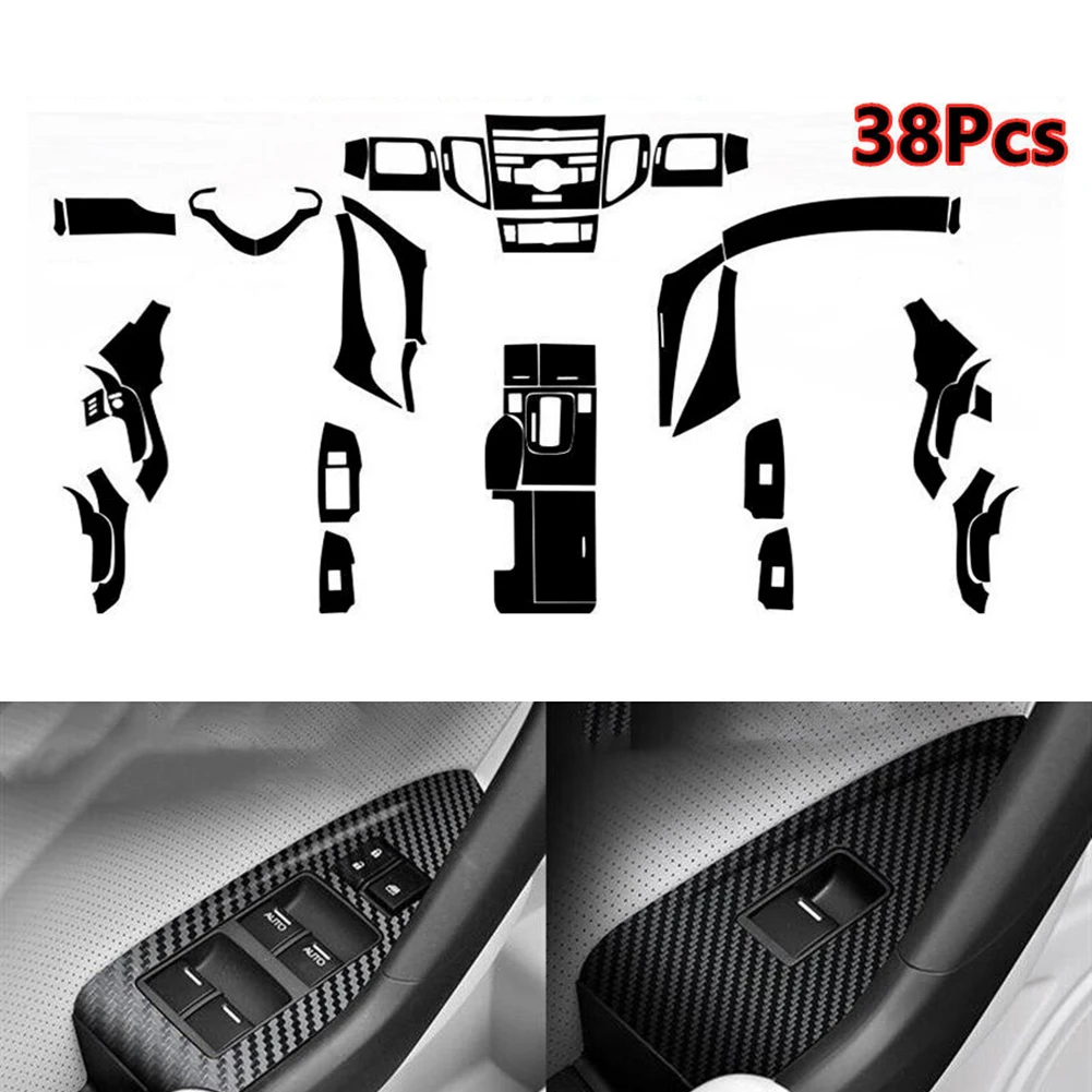 

Trim Decal Sticker 38pcs/Set 5D Carbon Fiber Anti-High Temperature Car Interior Decor Kit For Acura TSX 2009-2014