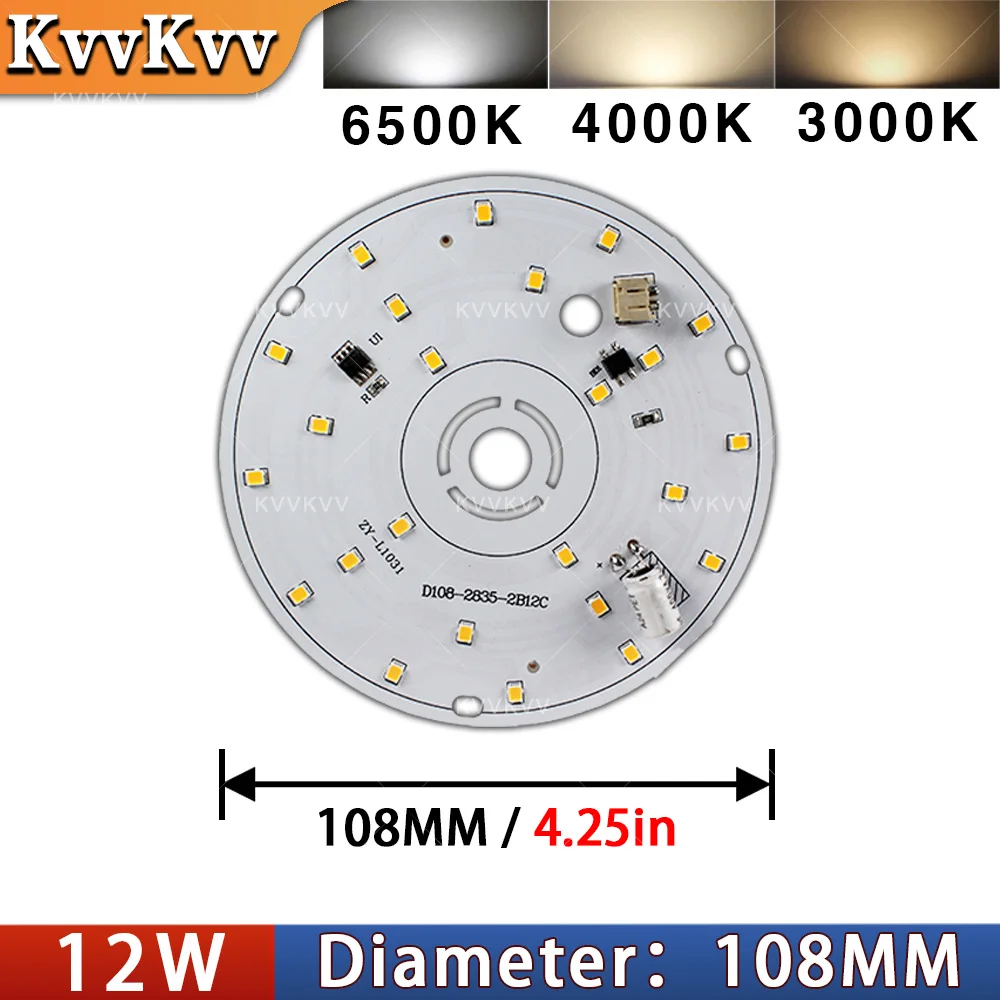 AC220V 스마트 IC LED 전구 램프 드라이버리스 SMD 2835 칩 빈 라이트 자연광 6W 12W 15W 샹들리에 천장 DIY 수리용