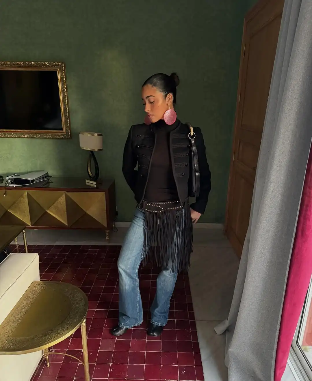 Chic Black Round Neck Napoleon Military Jacket Women Casual Full Sleeve Buttons Cropped Slim Coat 2026 Lady Daily Street Jackets 30 Sd8e47208bcf84a02a6b3281079efe906B