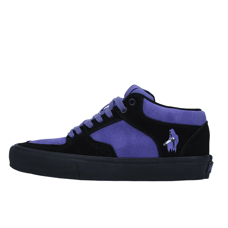 Joiints Skateboarding Shoes Sports Shoes Purple Skateboarding Shoes for Men Athletic Sneaker Mid Top Anti-slip Casual Soft Leather Lace-up Breathable Tennis