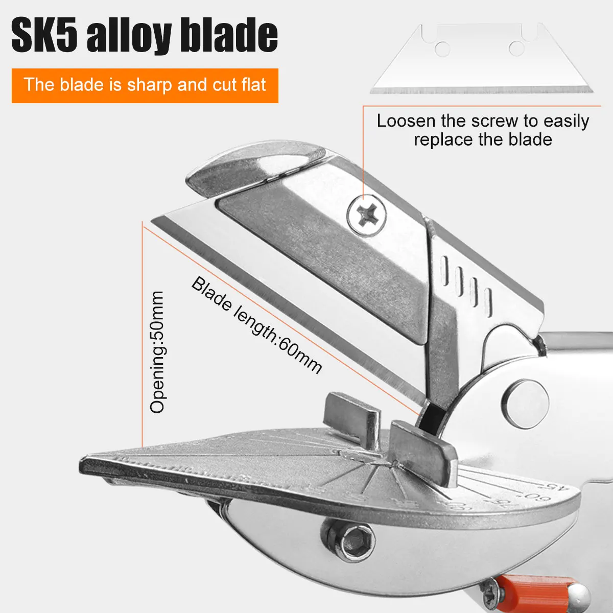 Scissors Cutter Multi Angle Miter Shear Cutter Adjustable 45-135 Degree Scissors with Blades Hand Cutting Tools For Miter Jobs 2