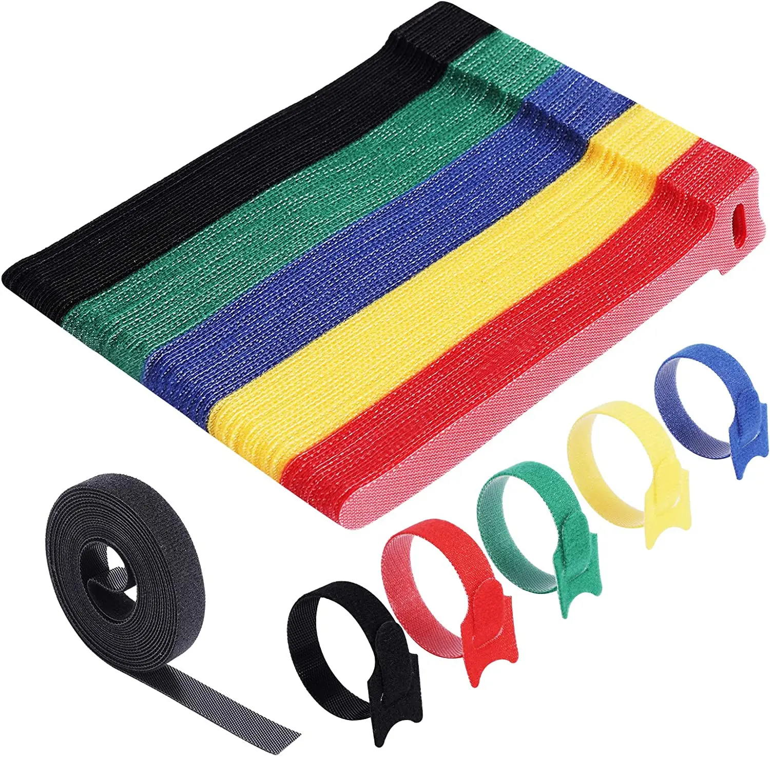 30/20/10Pcs Releasable Cable Ties Colored Nylon Cable ties Strap Hook Loop Wrap Zip Bundle Ties Cable Wire Management 300pcs self locking nylon cable ties set plastic wire zip tie 2 5 200 2 5 150 2 5 100 mm fasten loop cable 12 colors