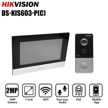Kit Videocitofono Hikvision DS-KIS603-P(C) con Schermo da 7 Pollici, Telecamera 2MP, Comunicazione Bidirezionale, App Mobile, Multilingua, Wi-Fi, PoE, Casa Intelligente