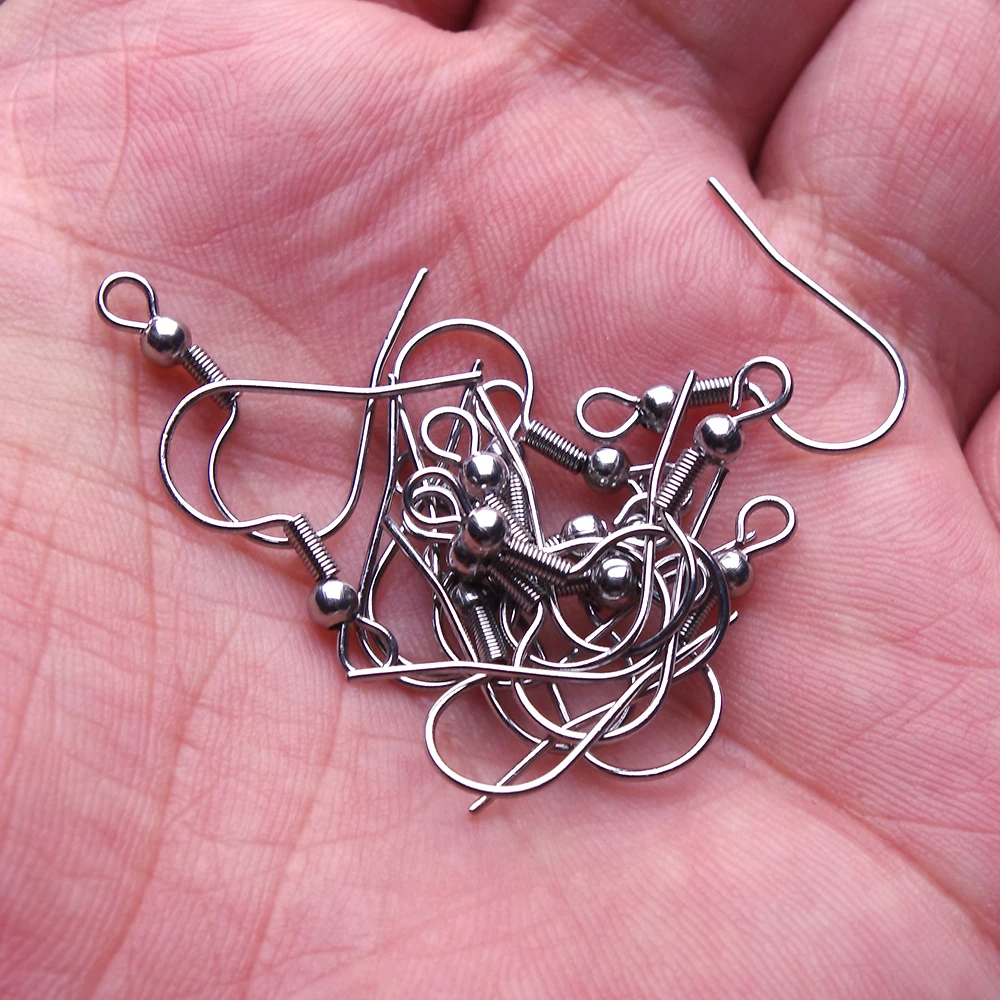 50pcs High Quality 316L Rose Gold Stainless Steel Earring Clasps Hooks Earwire For Diy Jewelry Making Accessories Supplies