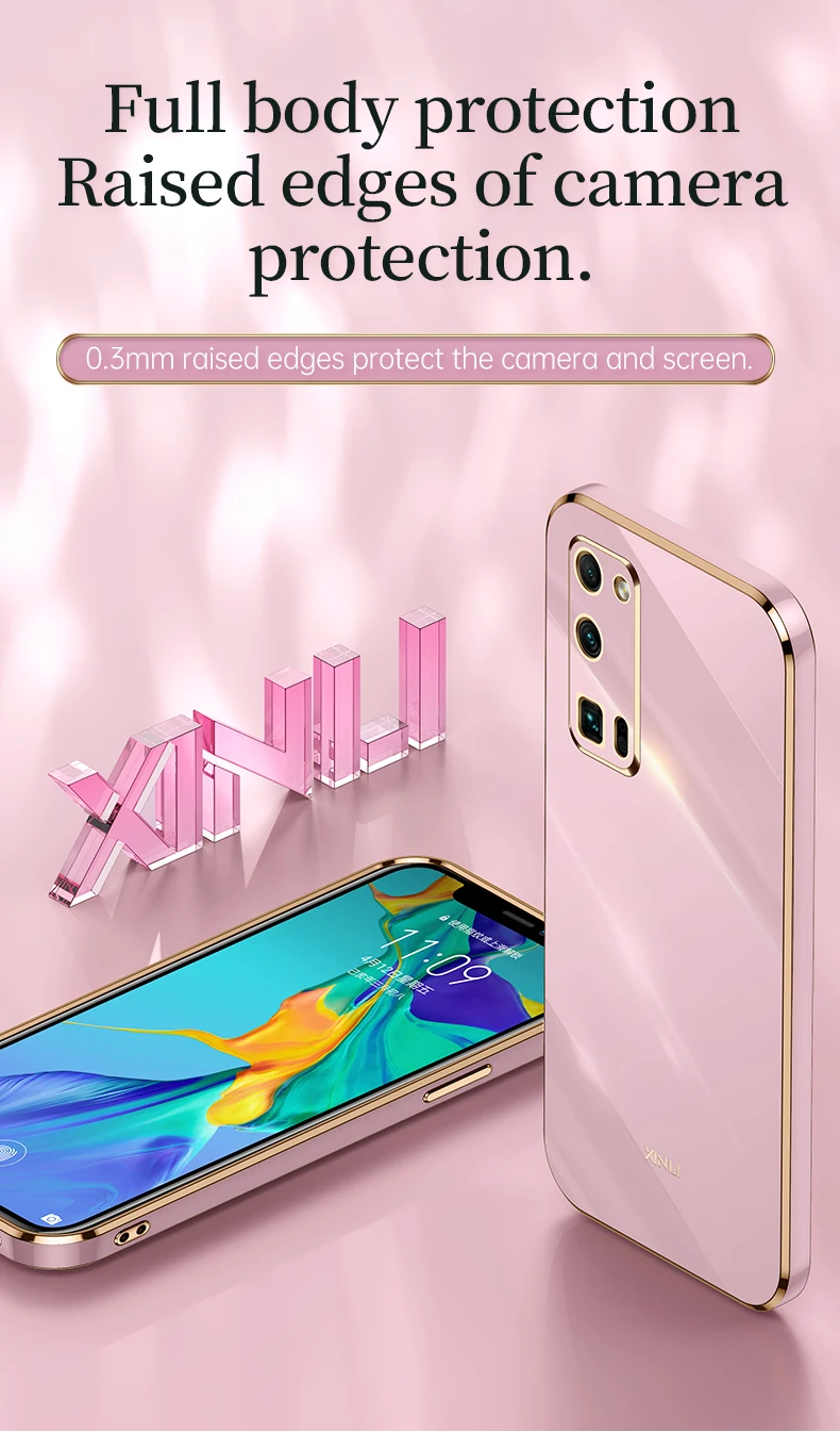 Bling Morbido Antiurto Copertura Quadrata di Lusso Cassa Del Telefono di Placcatura Laser 3D per Huawei Honor 50 Lite 20 20 S 30 Pro 30i 30 S Rus_voghion.com