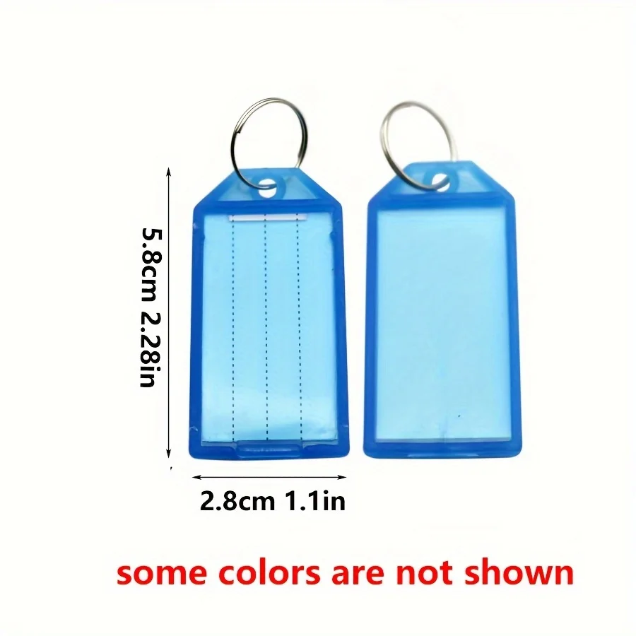 13개 다채로운 투명 플라스틱 플랩 키 라벨, 재사용 가능한 양면 DIY 마킹 태그(키체인용), 공항 호텔 ZSY