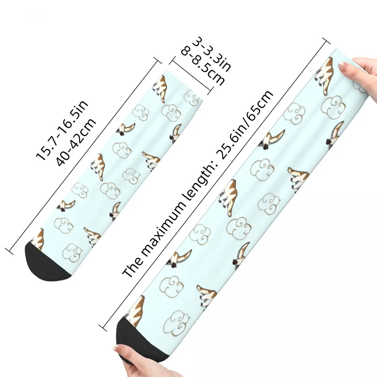 Funny Happy Appa Avatar The Last Airbender Basketball Socks Polyester Long Socks for Women Men Sweat Absorbing