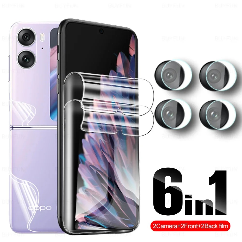 6 In1 Pellicola Idrogel Anteriore Posteriore Per Oppo Find N2 Flip Cph2437 Findn2Flip Findn2 N 2 Flip N2Flip Clear Screen Protector Camera Glass