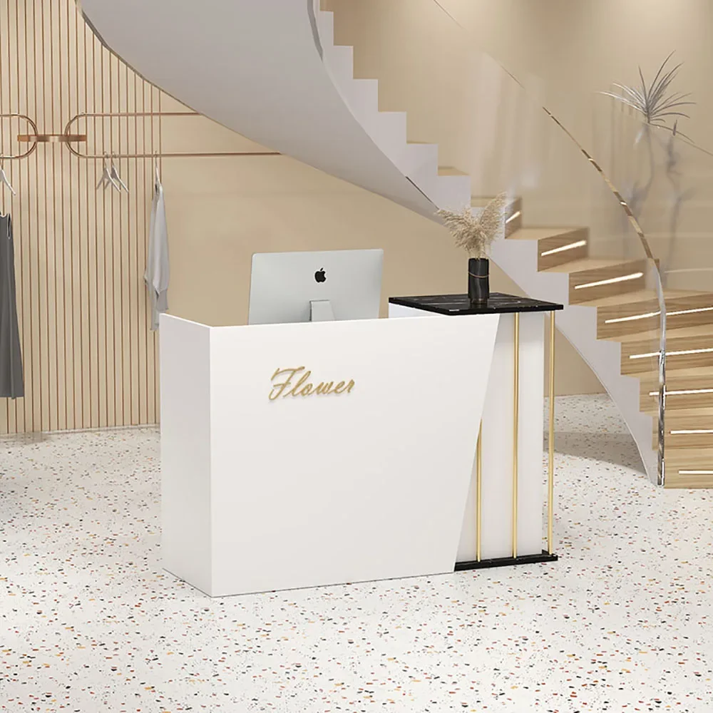 Modern Simple Office Reception Desks Clothing Store Front Desk Cashier Small Bar Table Beauty Salon Reception Desk Counter