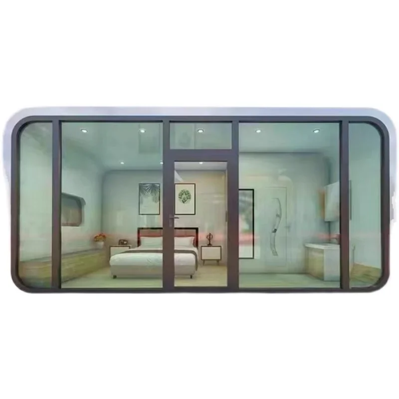 Casa Mobile Container Residenziale Personalizzata, Cabina Spaziale, Soggiorno A Casa, Cabina Apple Intelligente, Ufficio All'Aperto, Vetro Temperato