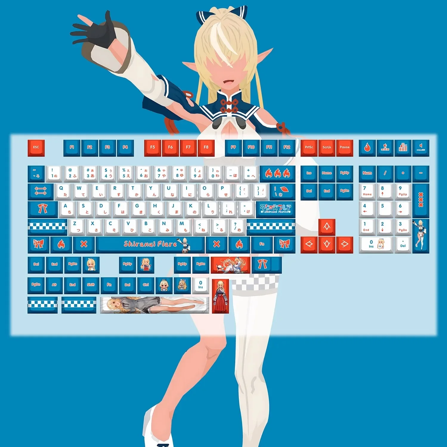 

132 клавиш, неизвестный огонь, Freya CHERRY Keycap, анимация, аниме, милый механический K eyboard Key Cap, настраиваемый
