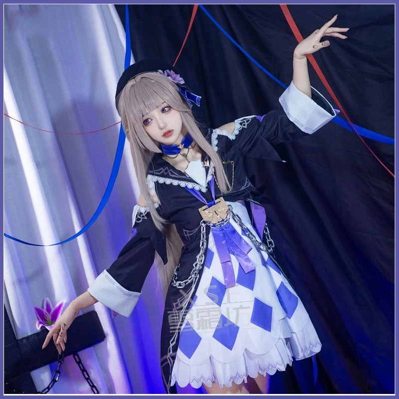 

Костюм для косплея Herta, игра Honkai, Звездные рельсы, косплей, Herta, элегантное милое платье, сапоги на высоком каблуке, Хэллоуин, Карнавальная униформа
