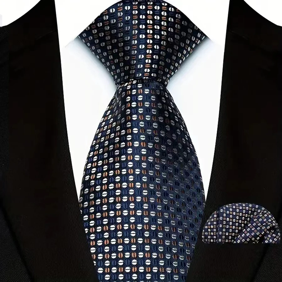 Neues Design Grün Braun Rot Krawatte Set Polyester Einstecktuch Krawatte Set Klassische Polka Dot Krawatte Für Männer Tägliches Tragen Hemd Zubehör – Detail 9