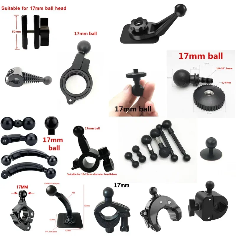 Midland Cb Radio ThtRht 2 Pack Phone Holder Mount Clip Ball Joint Connector Socket Replacement 17mm Rotating Ball Head With Fixed Nut For Car Wireless Charger Cellphone Clamp Ring Light Selfie Hose