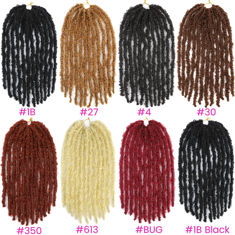 Distressed Butterfly Locs Braiding Hair New Boho Faux Locks Crochet Braids Hair Extensions Synthetic for Black Women and Girls 5