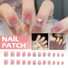 Handmade Manicures Mid-length Trapezoidal Detachable Diamond Manicure Finished Fake Wear Bow Opal Flash Silver Nails L8w1 2