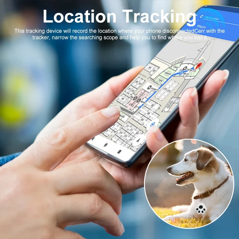 Portable Mini Cat Dog Pet Tracking Locator Anti-lost Tracking Device For Child Mobile Key Finder Tools Bluetooth 5.0 Hidden GPS