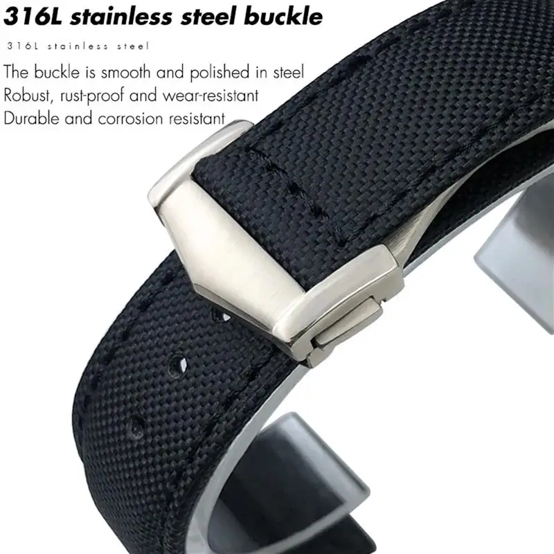 SCHIK For Omega Planet Ocean Seamaster 300 Speedmaster Fabric Leather Canvas 21mm 22mm Watch Strap 19mm 20mm High Density Nylon