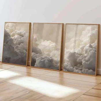 Retro White Cloud Canvas Set 1