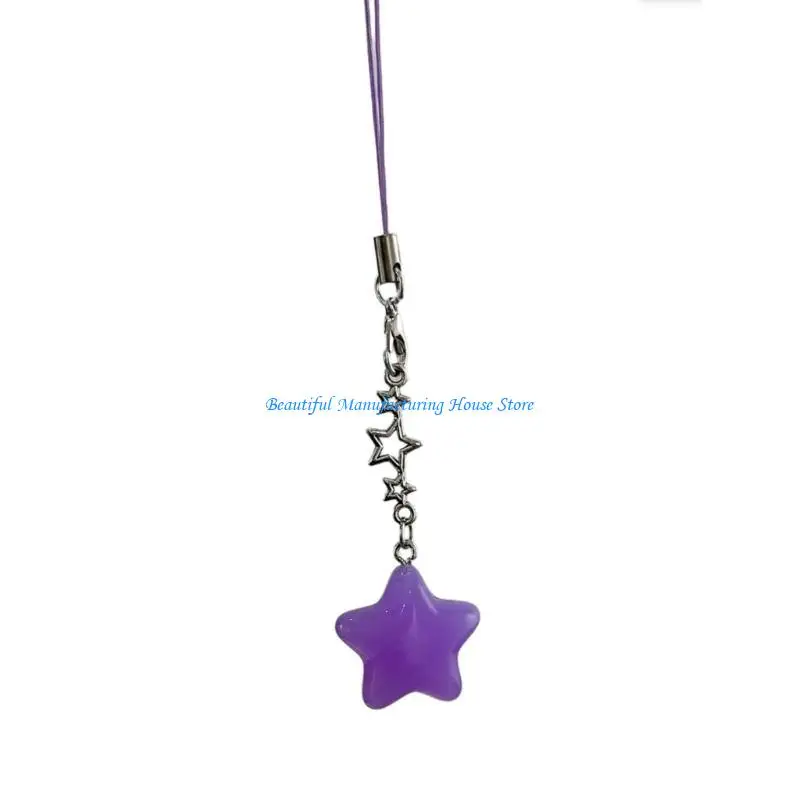E56A Fashion Star Phone Accessoire Trend Telefon Charme für Frauen Keychain Lovely Keyring – Detail 1