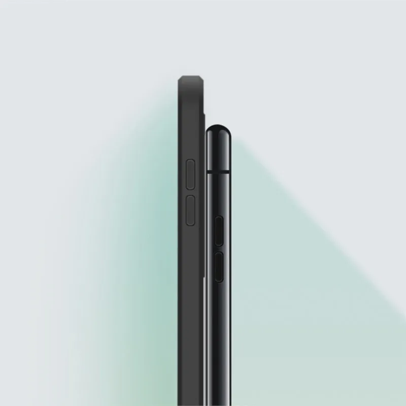 Luxury Liquid Silicone Square Case with Soft Ultra-Thin Lens Protection