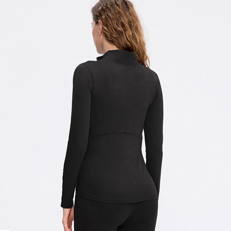 Women's Long Sleeve Thermal Fleece Shirt Workout Tops With Zipper Athletic Running Shirts Autumn Winter Gym Sports sports t shirt,yoga shirt,sports shirt