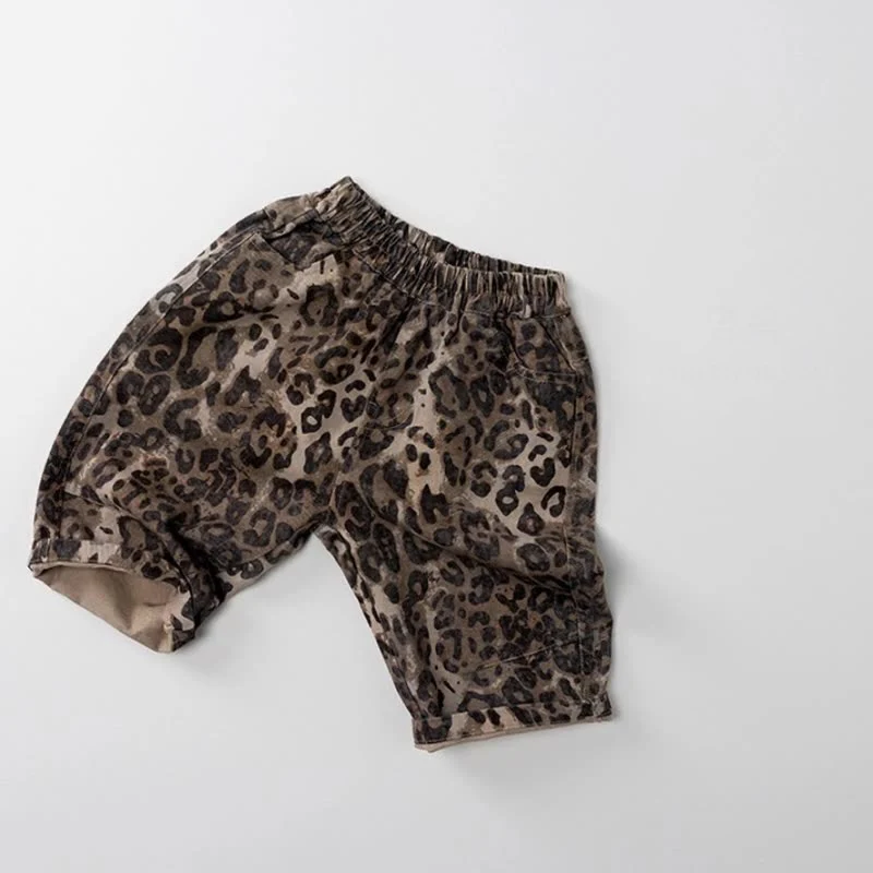 Cotton Kids Leopard Print Casual Pants