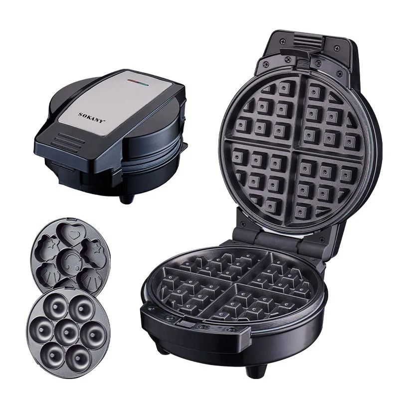 SOKANY08006 Sandwich Machine Detachable 3-in-1 Waffle Donut Cartoon Cake