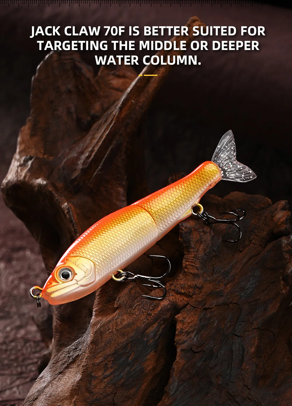 BLUX JACK CLAW 70F 70 mm 4,2 g langsam schwimmender Jointed Swimbait Minnow Wobbler Angelköder künstlicher harter Köder für Hechtbarschforelle – Detail 4
