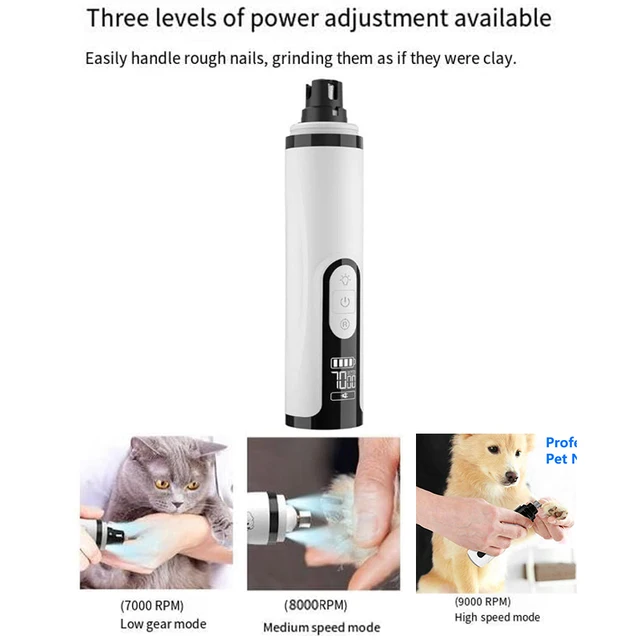 Cats & Dogs Nail Trimmer - Silent Groom Pro 2025 with LED Light & Variable Speeds 5