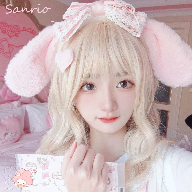 

Kawaii Sanrio Cinnamoroll Super Cute Plush Hair Hoop My Melody Cartoon Sweet Wash Face Hair Band Halloween Creative Headdress